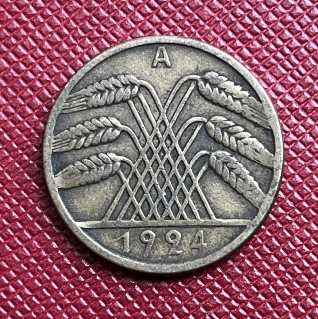 Germany Weimar Republic A Rentenpfennig Berlin Mint Km