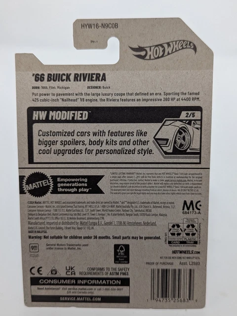 HOT WHEELS Buick Riviera Hw Modified Teal NEW B CASE PicClick CA