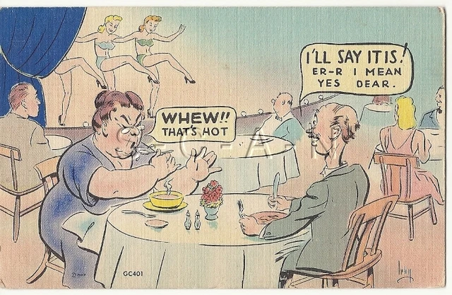 ORG 1930S 50S RISQUE Pinup Linen PC Comic Dancing Girls Wife That S Hot EUR 13 79 PicClick DE