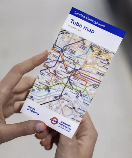 NOVEMBER 2022 LONDON Underground Tube Map NEW Elizabeth Line GENUINE
