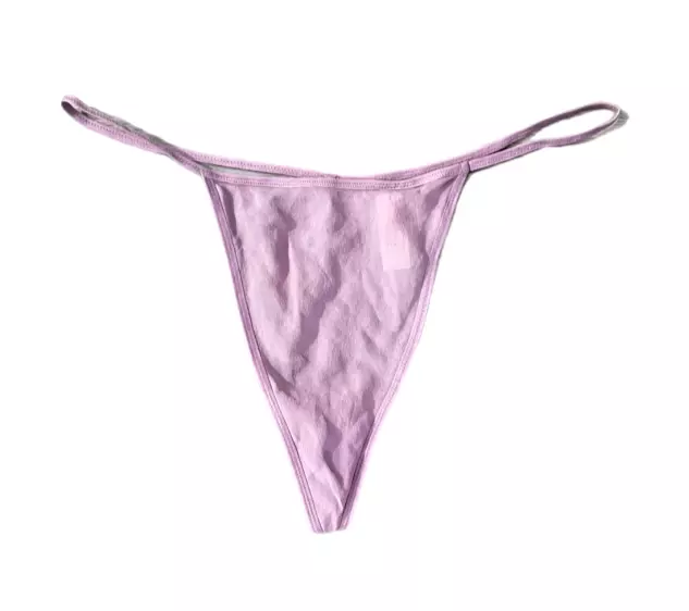 VICTORIAS SECRET SILK V String Sexy Sheer Mesh Thong Panty Purple