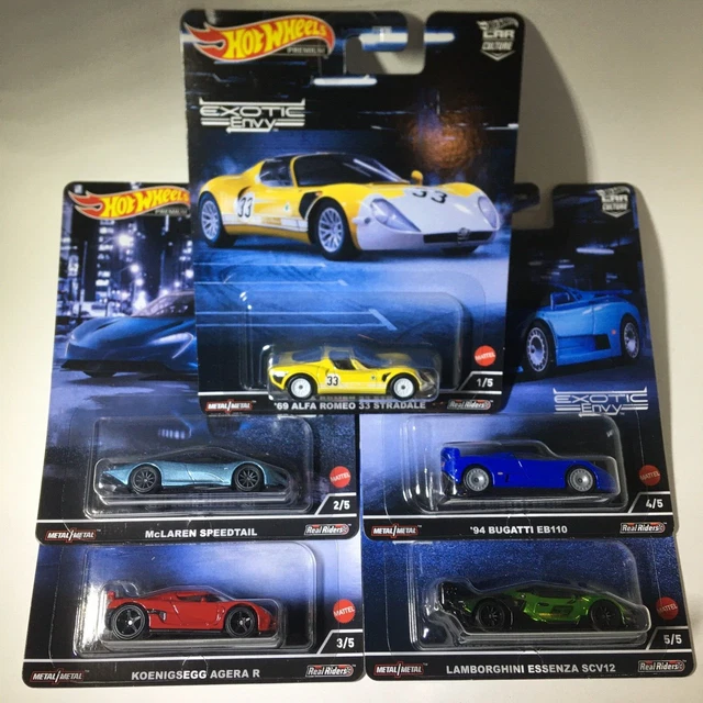 HOT WHEELS Premium Car Culture Set Exotic Envy Real Riders