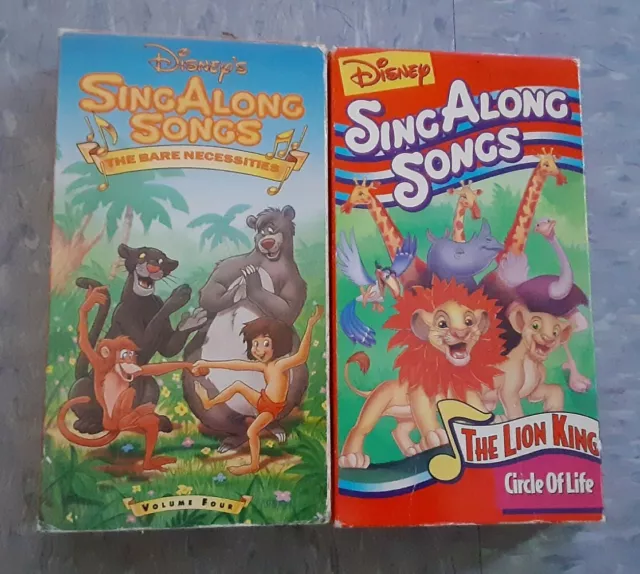 DISNEY S SING ALONG Songs Lot Set Of Two VHS Tapes Lion King Jungle