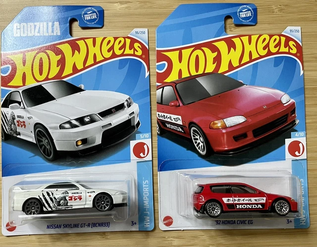 HOT WHEELS J Imports Honda Civic EG Nissan Skyline Godzilla