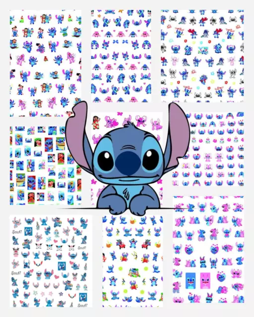 Nail Art Stickers Transfers Adhesive Lilo Stitch Angel Cute Cartoon Characters Picclick Uk