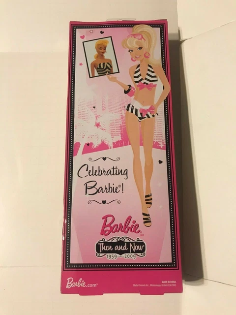 BARBIE 50TH ANNIVERSARY Then Now Bikini Doll 1959 2009 34 60