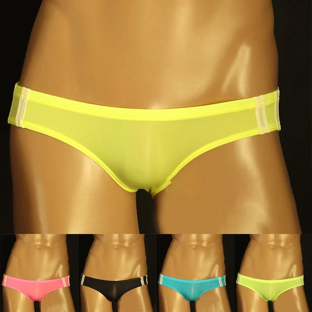 HERREN SEXY THONG Slip Low Waist Bikini Lingerie Unterwäsche Ice Silk