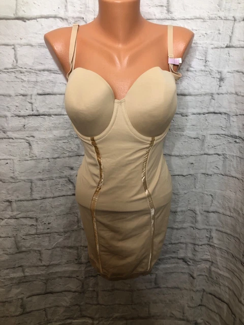 MAIDENFORM CONVERTIBLE FULL Slip Easy Up Strapless Control Nude D New NWT