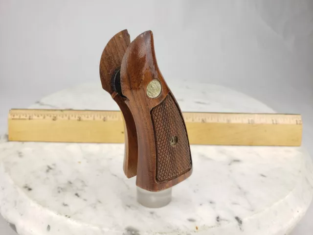 Smith Wesson K Frame Square Butt Wooden Pistol Grips S W Walnut Wood