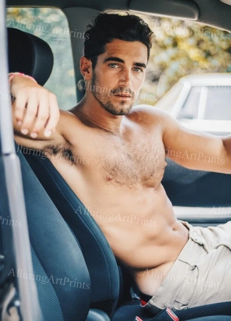 MALE MODEL PRINT Muscular Handsome Beefcake Shirtless Hunk Hot Man R PicClick UK