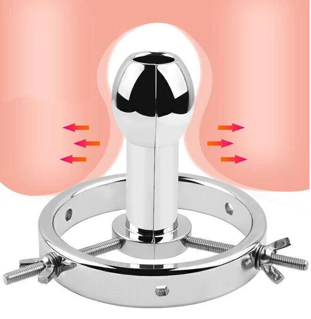 VAGINAL ANAL STRETCHER SPREADER STAINLESS STEEL PUSSY STRETCHING ANAL SEX PLUG EUR