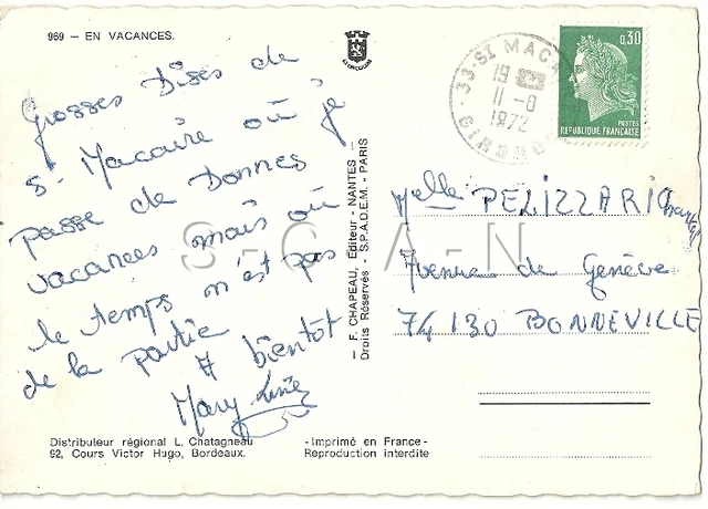 ORIGINAL S S FRENCH Risque Pinup PC Anchor Bikini At The Beach PM EUR