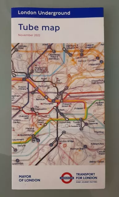 NOV 2022 LONDON Underground Tube Map With NEW Elizabeth Line HARIASTAMP