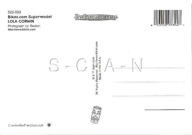 ORIGINAL RISQUE PINUP PC White String Bikini Ocean Beach Lola Corwin PicClick UK