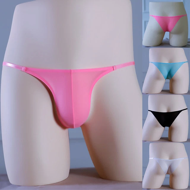 SEXY MEN S LOW Rise G String String Bikini Underwear Ice Silk Soupch Sheer EUR 8 06 PicClick FR