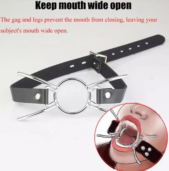 Bdsm Bondage Spider Open Mouth Gag Fixation Metal Oral Ring Couples