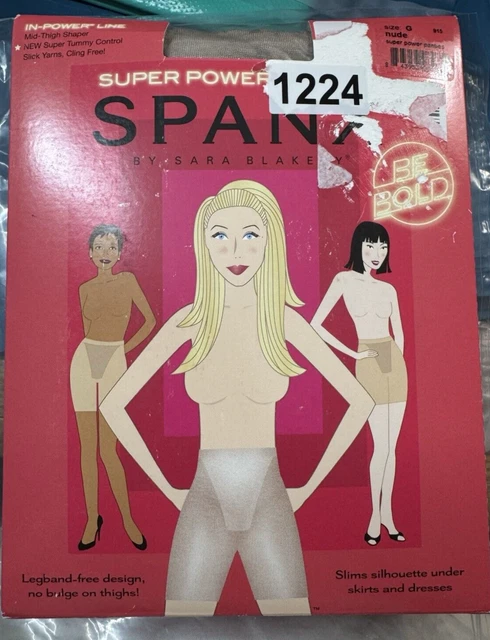 SPANX SUPER POWER Panties In Power Line Mid Thigh Shaper Tummy Control Sz G Nude