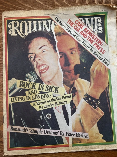 ROLING STONE MAGAZINE Sex Pistols Punk Johnny Rotten Sid Vicious