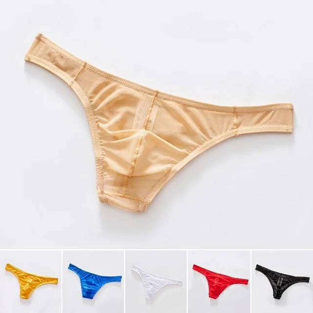 Slips De Bikini String Extensible Pour Hommes En Couleur Unie Et Taille