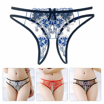 Mesh Sexy Thongs Panties Open Crotch G String Crotchless Underwear