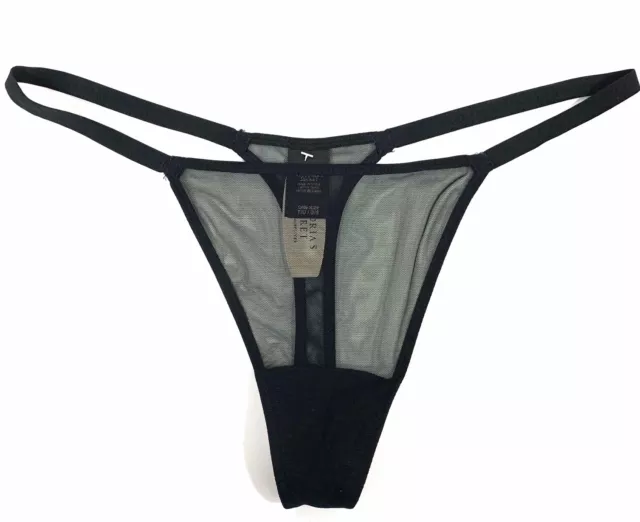 VICTORIAS SECRET VERY Sexy Sheer Mesh V String Thong Panty One Size S