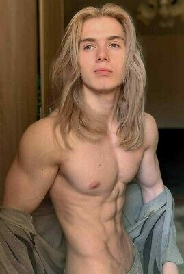 SHIRTLESS MALE BEEFCAKE Muscular Blond Haired Hard Body Jock Hunk PHOTO
