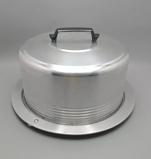 Vintage Regal Ware Aluminum Cake Carrier Plate Locking Lid