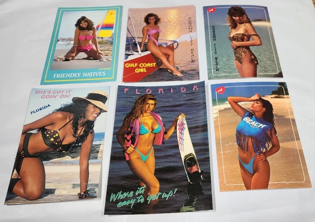 Vintage S S Florida Beach Bikini Girls Postcard Lot Of Risque Swimsuit Picclick Uk