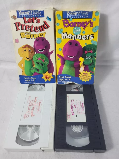 BARNEY FRIENDS VHS Tape Lot Of 2 Let S Pretend And Best Manners VCR