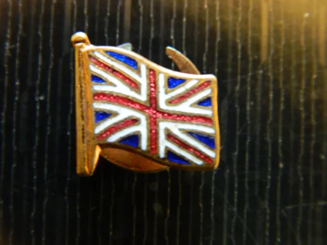 Vintage British Union Jack Flag S Patriotic Enamel Pin Badge By H