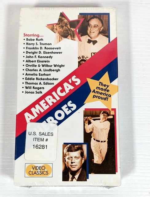 VHS AMERICAS HEROES VIDEO CLASSICS NEW NIB Sealed BABE RUTH JOHN KENNEDY Ect PicClick UK