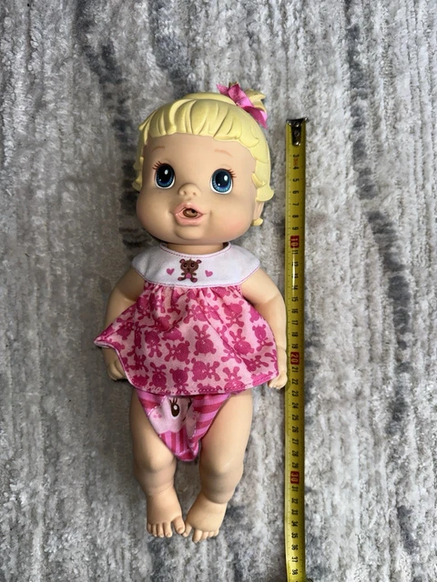 2008 HASBRO BABY Alive Doll Better Now Drink Wet Blonde Hair Blue