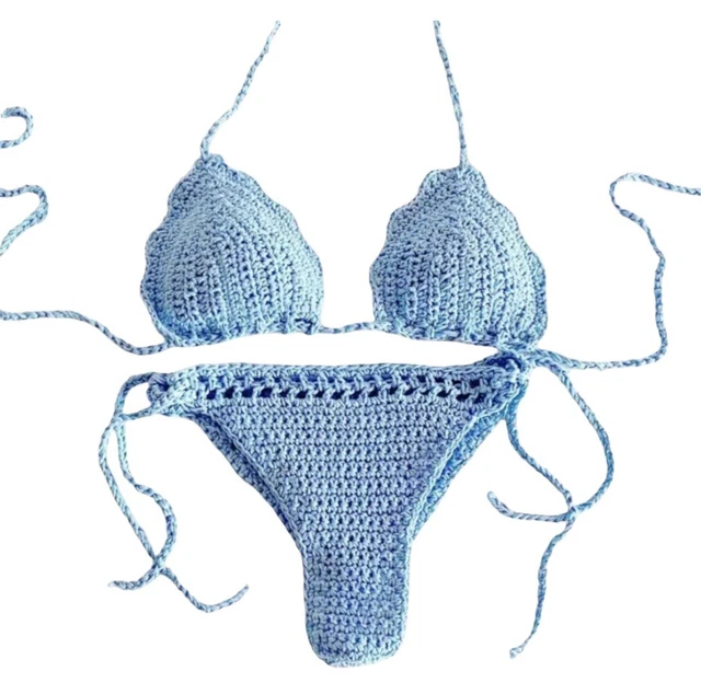 COSTUME DA BAGNO Uncinetto Mare Donna Bikini Uncinetto Girl Crochet