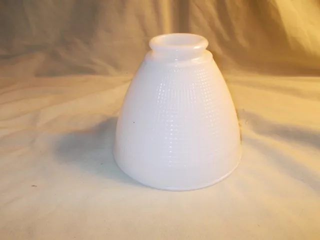 Vintage Corning Torchiere Waffle Milk White Glass Shade Picclick