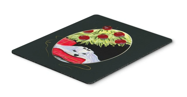 CHRISTMAS TREE WITH Maltese Mouse Pad Hot Pad Trivet