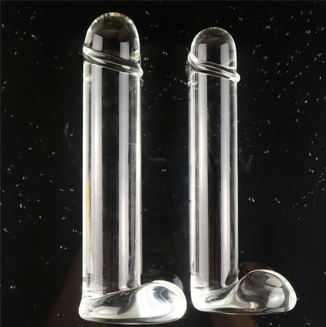 REALISTIC GLASS DILDO GIANT DONG BUTT ANAL SEX PLUG THRUSTER VAGINA
