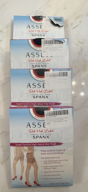 4 PAIR SPANX Assets Red Hot Label Super High Control Waist Mid Thigh