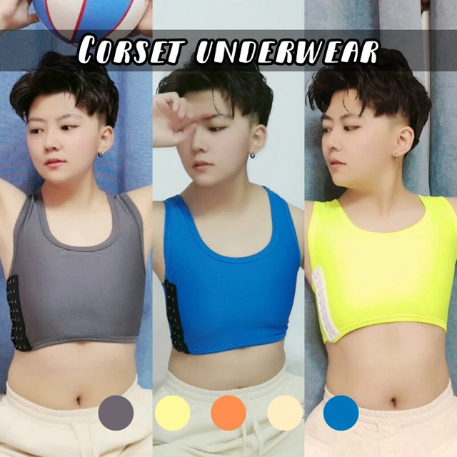 TRANS LESBIAN TOMBOY Strengthen Flat Chest Binder Short Vest Breast