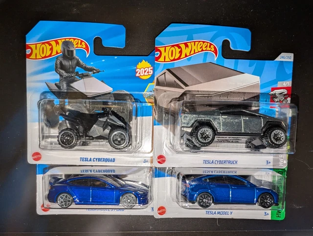 HOT WHEELS TESLA Cyberquad Cybertruck Model Y Model S Plaid