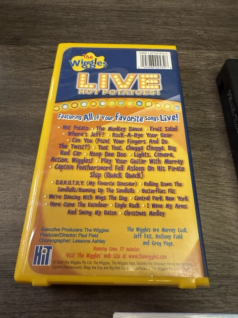THE WIGGLES LIVE Hot Potatoes Vintage VHS Video Cassette Tape Yellow