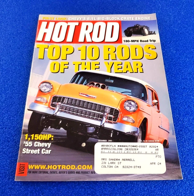 HOT ROD TOP 10 Rods Of The Year 1 150Hp Chevy Street Car December 2002 Magazine 7 40 PicClick UK