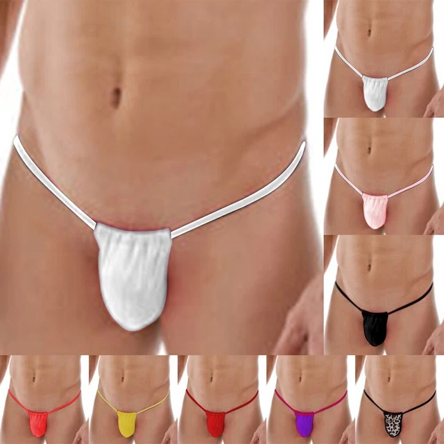 HOMMES SEXY G STRING Bikini String Slip T Back Taille Basse Poche Sous