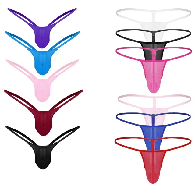 MENS SEXY BRIEFS See Through Mesh G String Bulge Pouch Bikini Thongs