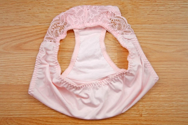 VINTAGE JAPANESE NYLON Shiny Slippery Pretty Cute Light Pink Bikini