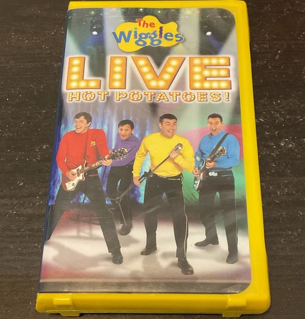 THE WIGGLES Live Hot Potatoes VHS Yellow Clam Shell