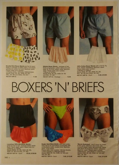 VINTAGE Paper Print Ad Mens Boxer String Bikini Briefs Underwear PicClick CA