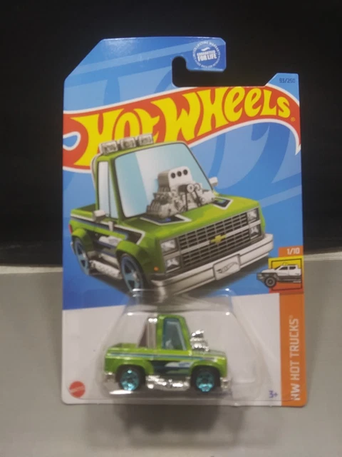 HOT WHEELS TOON D Chevy Silverado HW camions chauds verts moulés sous pression échelle