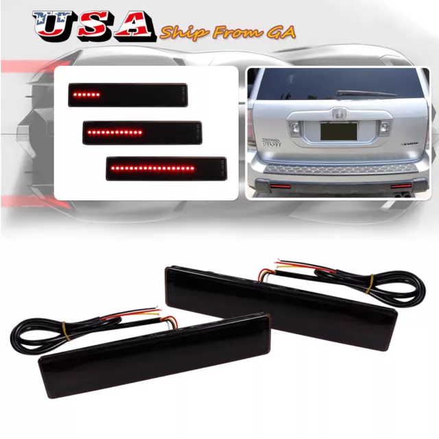 Smoked Rear Bumper Reflector Led Tail Brake Signal Lights For