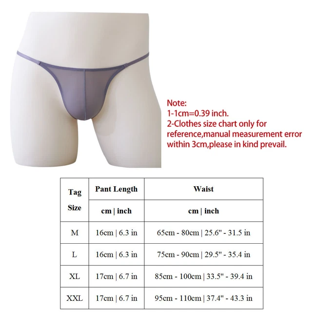 SEXY MEN S LOW Rise G String Thong Bikini Underwear Ice Silk Pouch