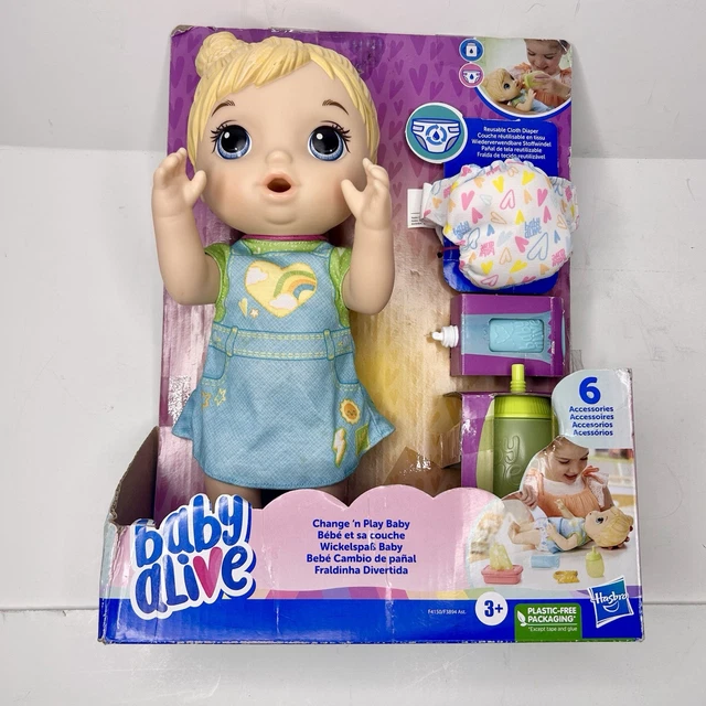 HASBRO BABY ALIVE Change N Play Baby Doll Blonde Hair NIB 50 23